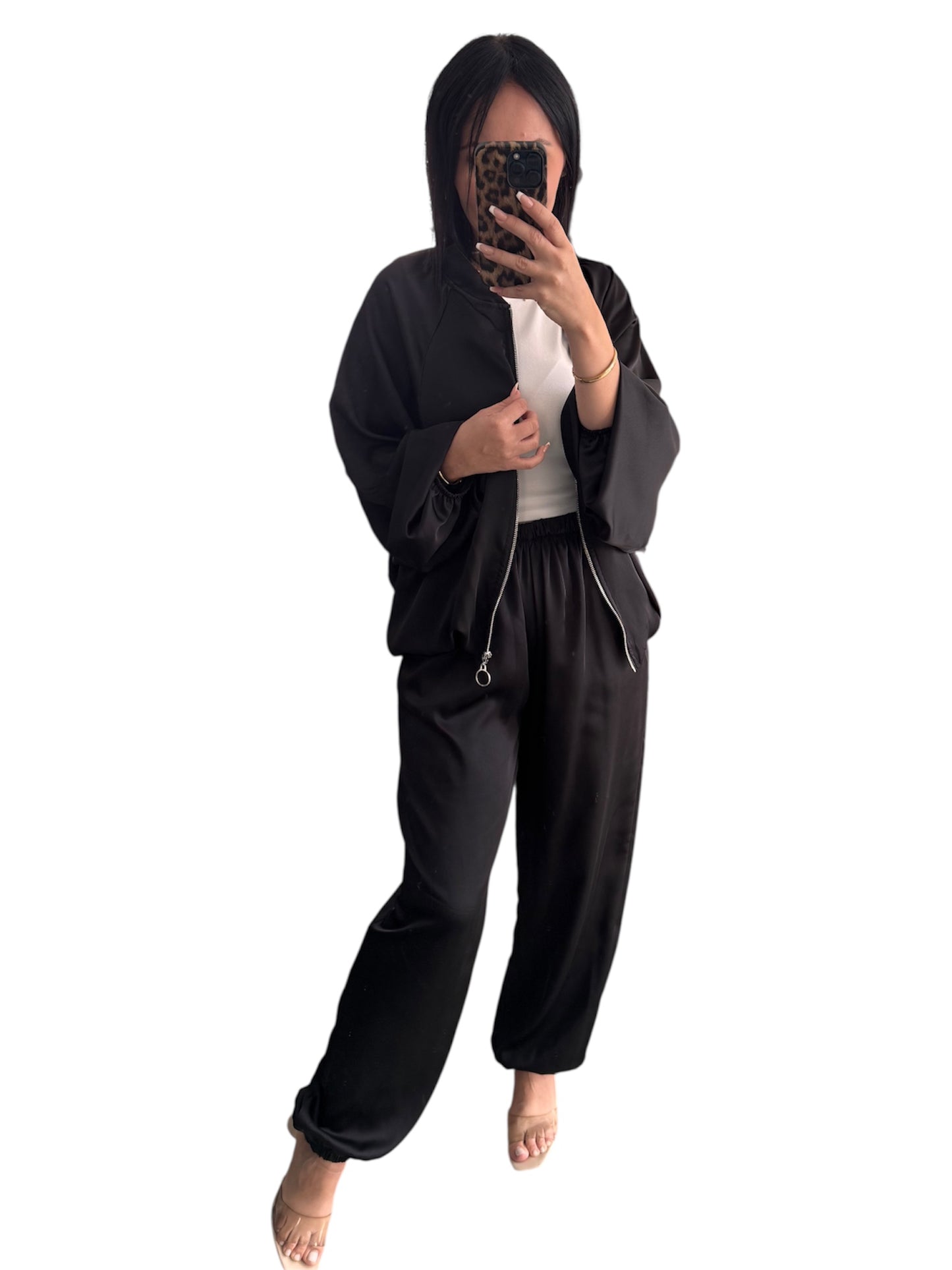 Conjunto Satinado Negro