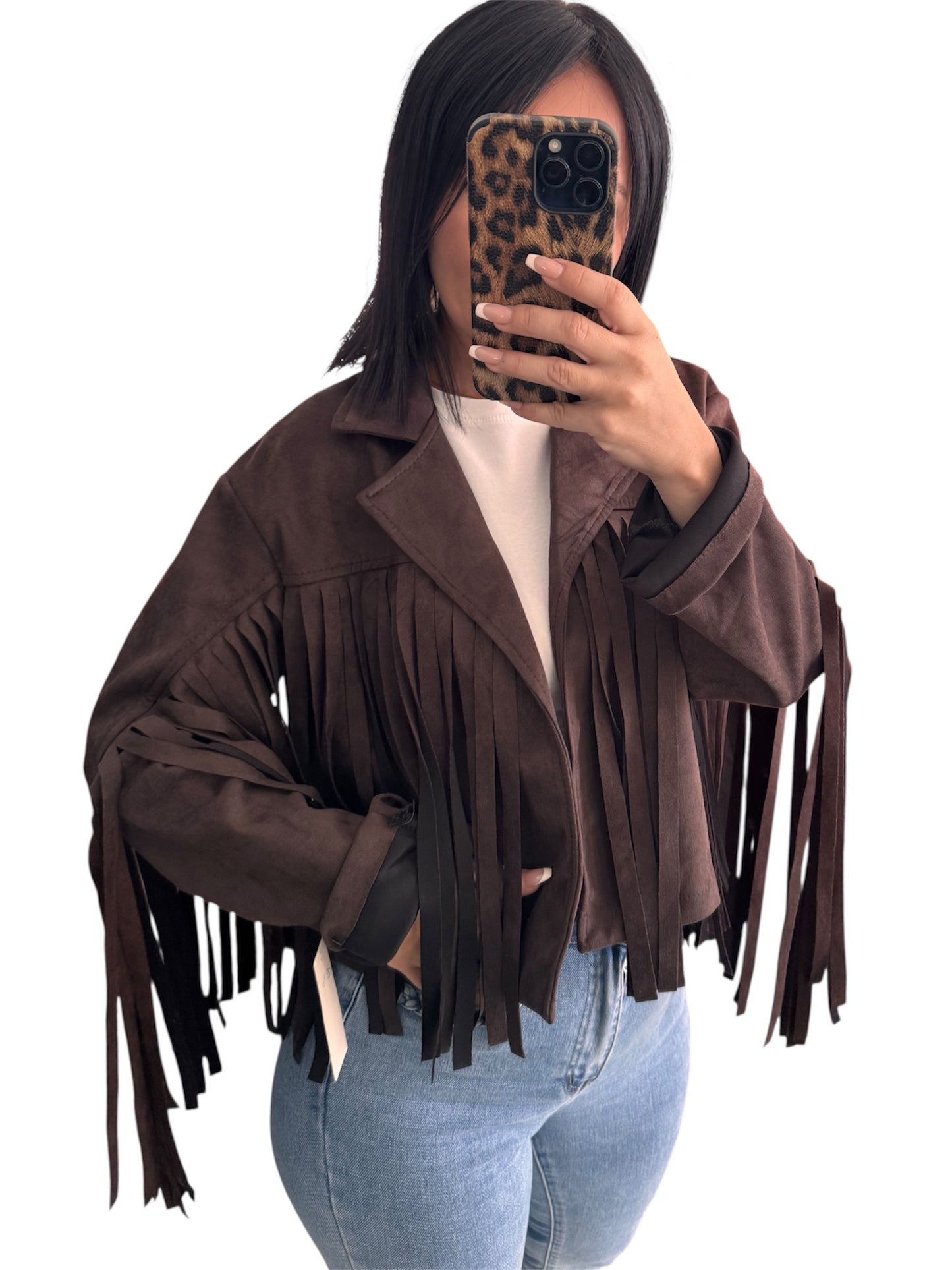 Chaqueta Flecos Choco