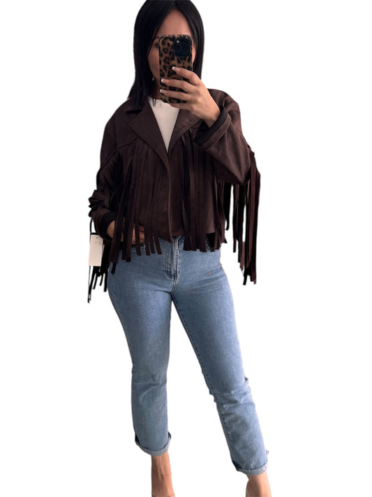 Chaqueta Flecos Choco