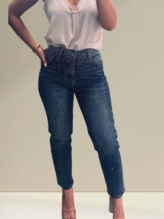 Jeans Mom Fit Brillo