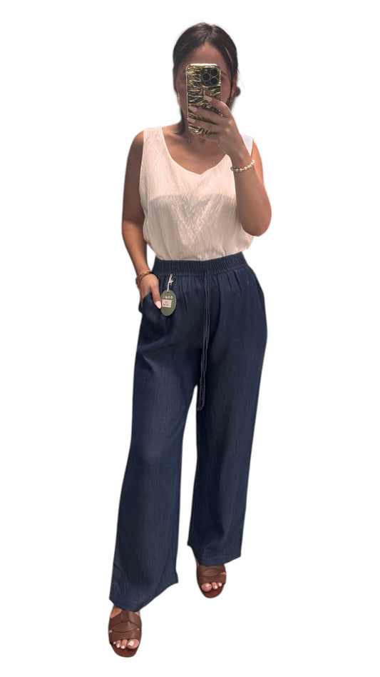 PANTALON PALAZZO DENIM