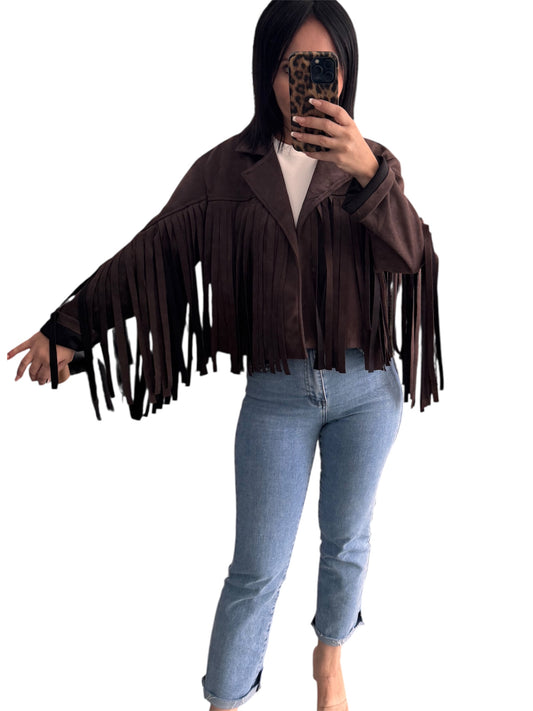 Chaqueta Flecos Choco