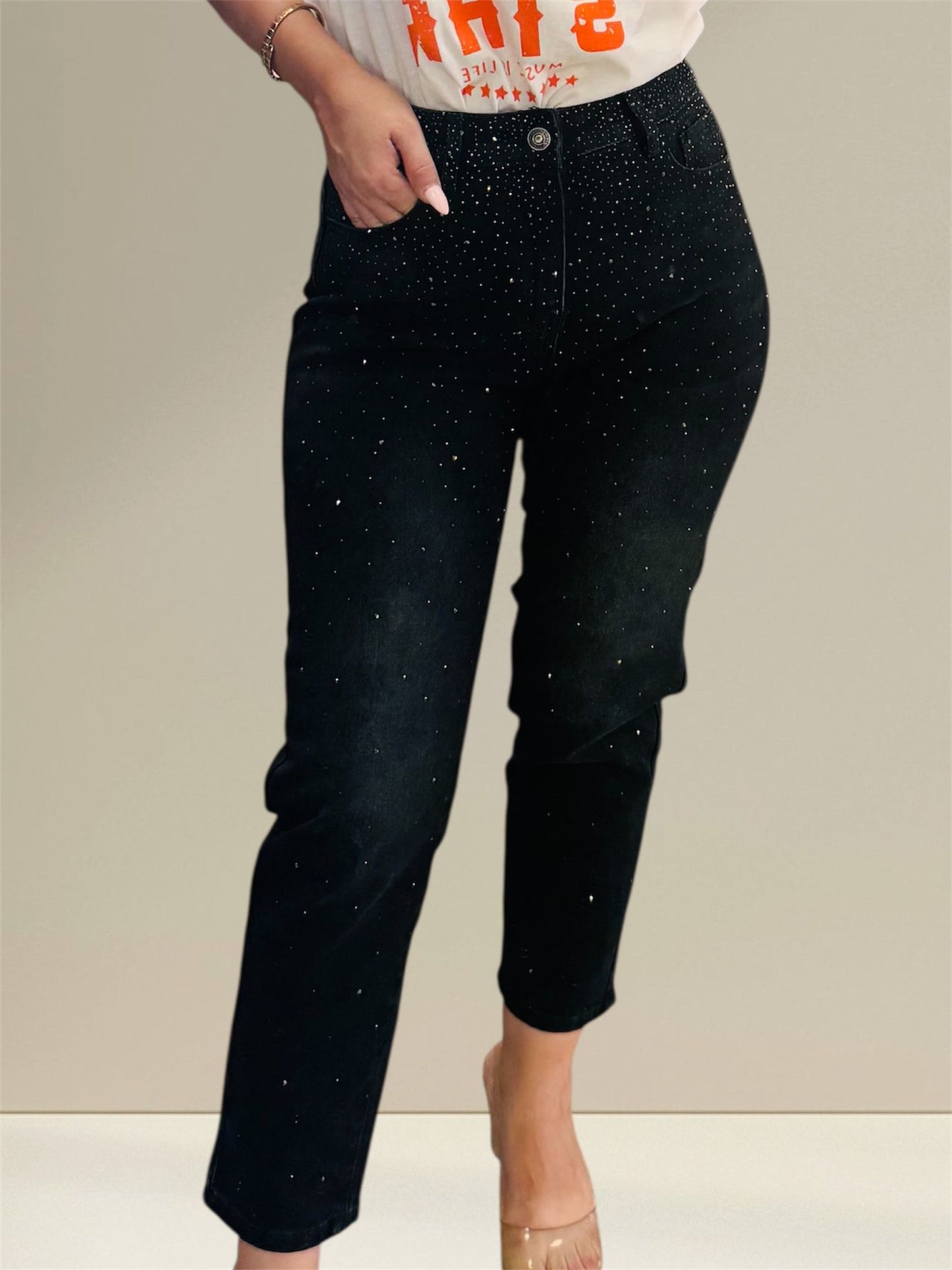JEANS MOM FIT BRILLO