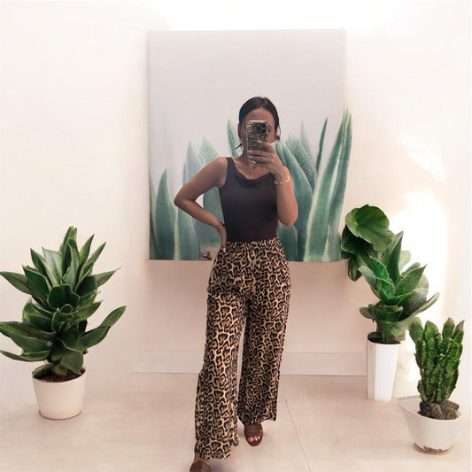 PANTALON PALAZZO LEOPARDO